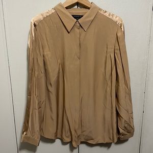 Lafayette 148 silk button down shirt